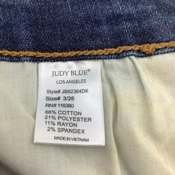 Judy Blue Womens Skinny Fit Distressed Denim Jeans Blue Size 3/26 - Picture 11 of 12